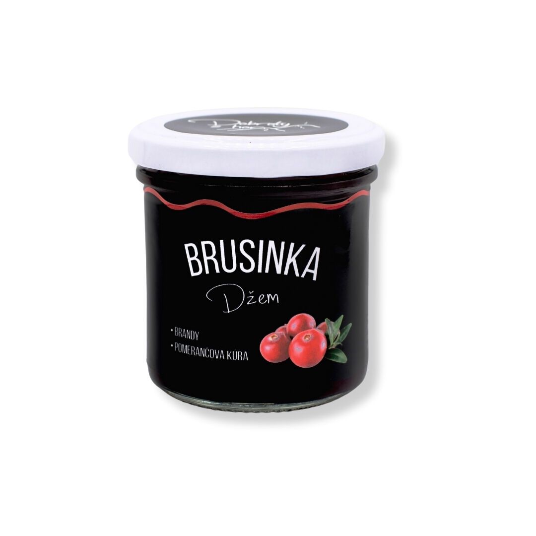 Dobroty z hor_ džem_  Brusinka - pomerančová kůra, brandy) Dobroty z hor_ džem_  Brusinka - pomerančová kůra, brandy)